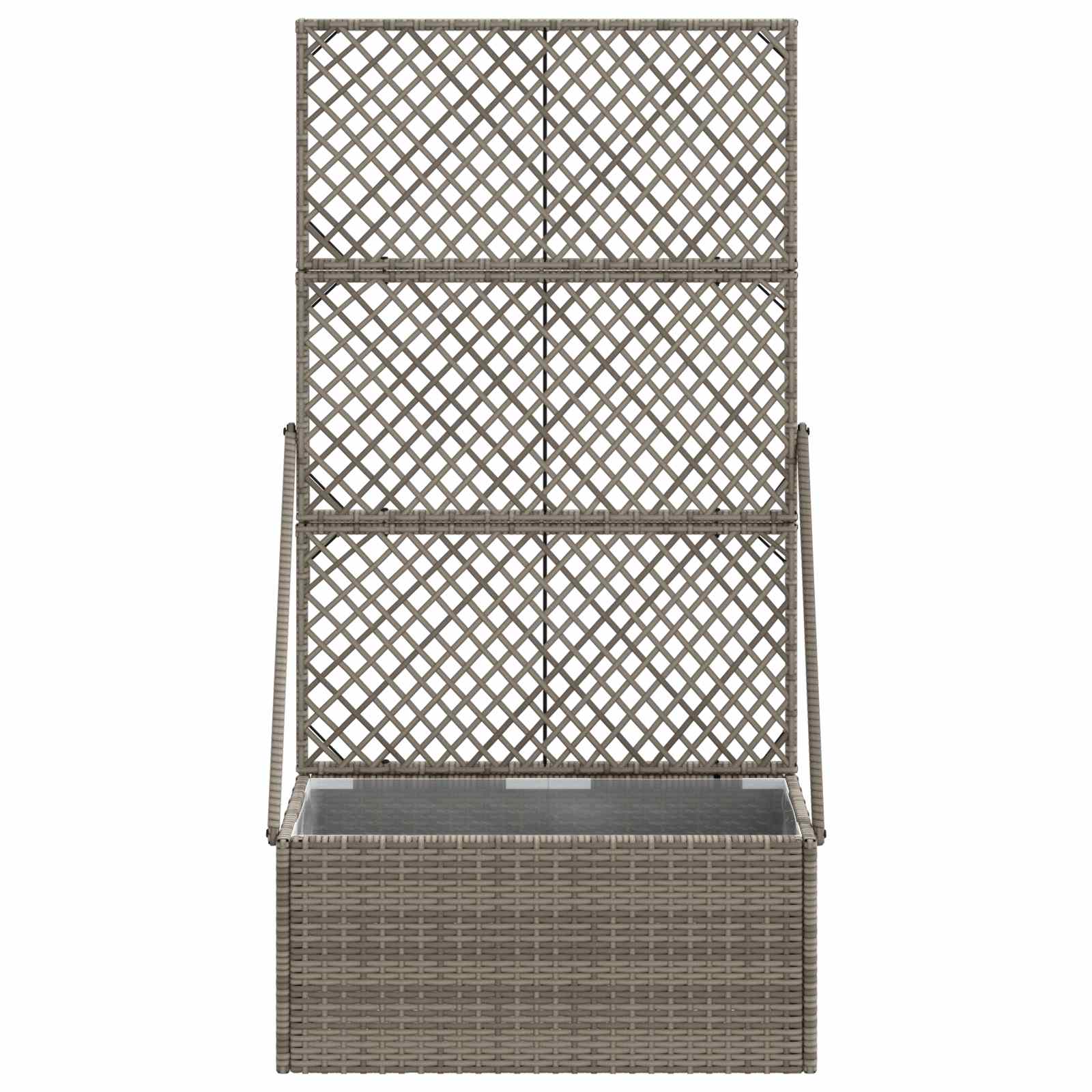 Vaso da Giardino con Trellis Grigio 70 x 30 x 135 cm polyrattan | homemem39