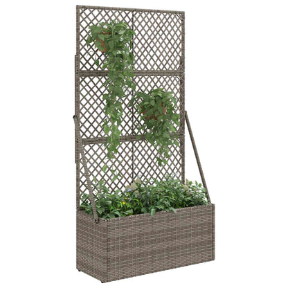 Vaso da Giardino con Trellis Grigio 70 x 30 x 135 cm polyrattan | homemem39