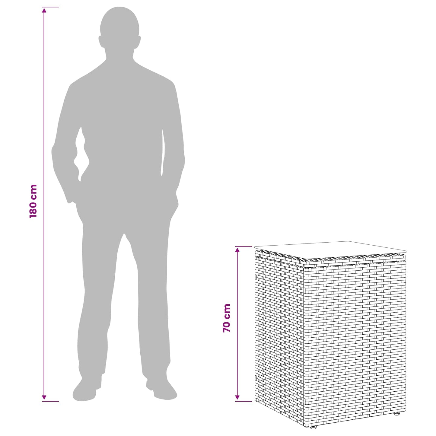 Tavolo laterale Nero polyrattan | homemem39
