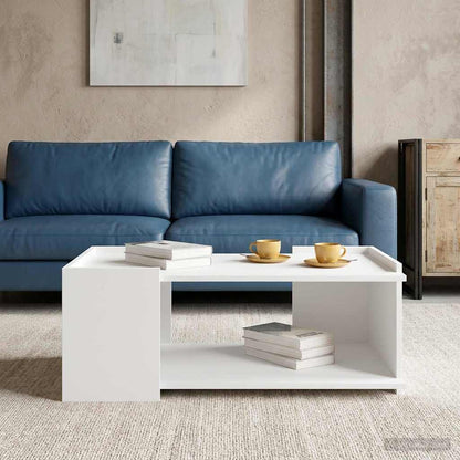 Tavolino da salotto Bianco 90 x 50 x 33 cm Legno ingegnerizzato