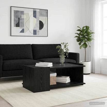 Tavolino da salotto Rovere Nero 90 x 50 x 33 cm | homemem39