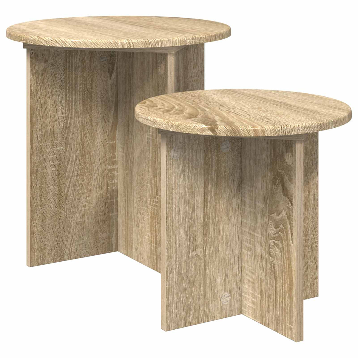Set tavolini 2 pz Rovere Sonoma Ø 45 x 45 cm