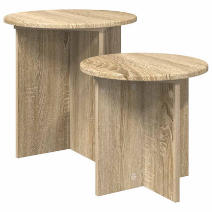 Set tavolini 2 pz Rovere Sonoma Ø 45 x 45 cm