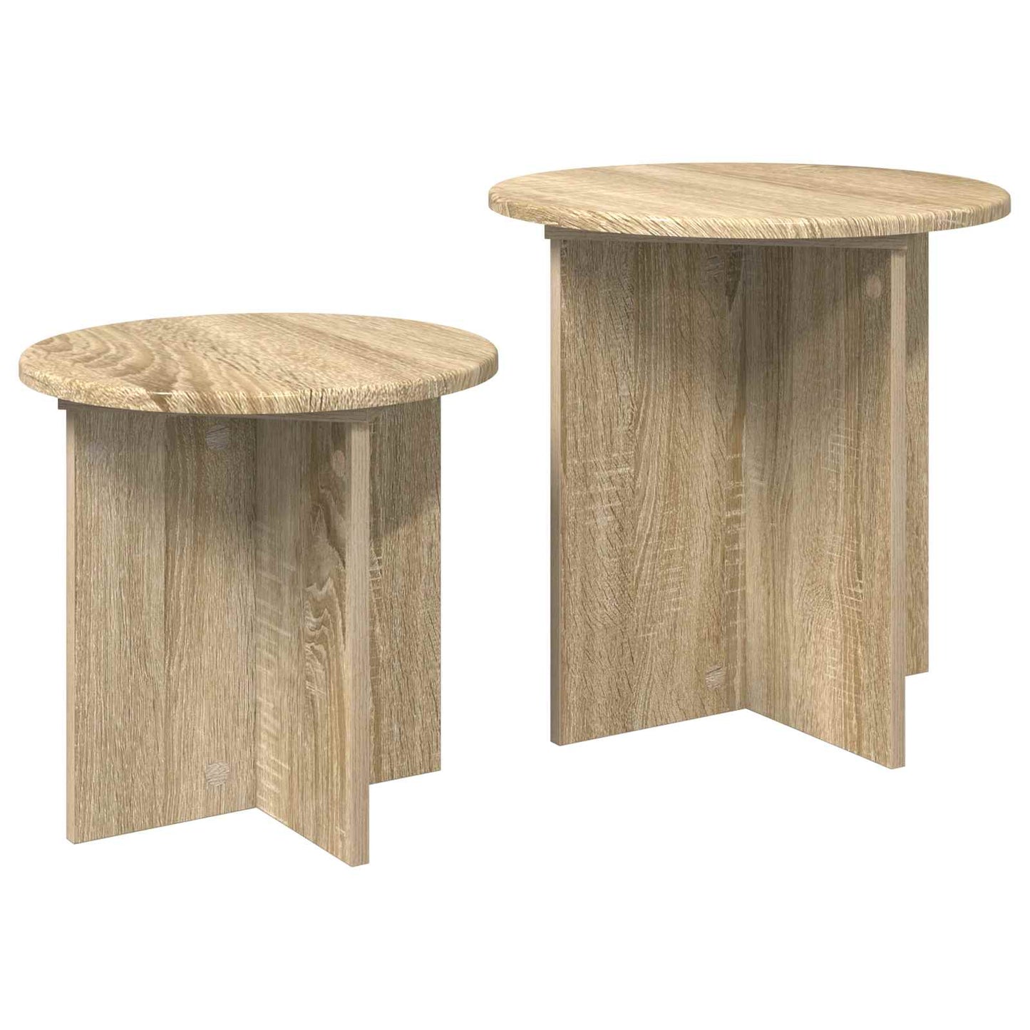 Set tavolini 2 pz Rovere Sonoma Ø 45 x 45 cm