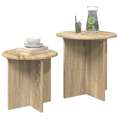 Set tavolini 2 pz Rovere Sonoma Ø 45 x 45 cm