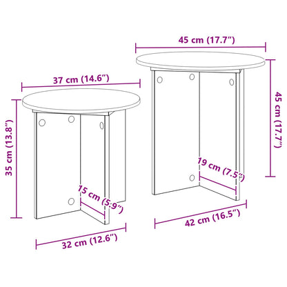 Set tavolini 2 pz Rovere Sonoma Ø 45 x 45 cm
