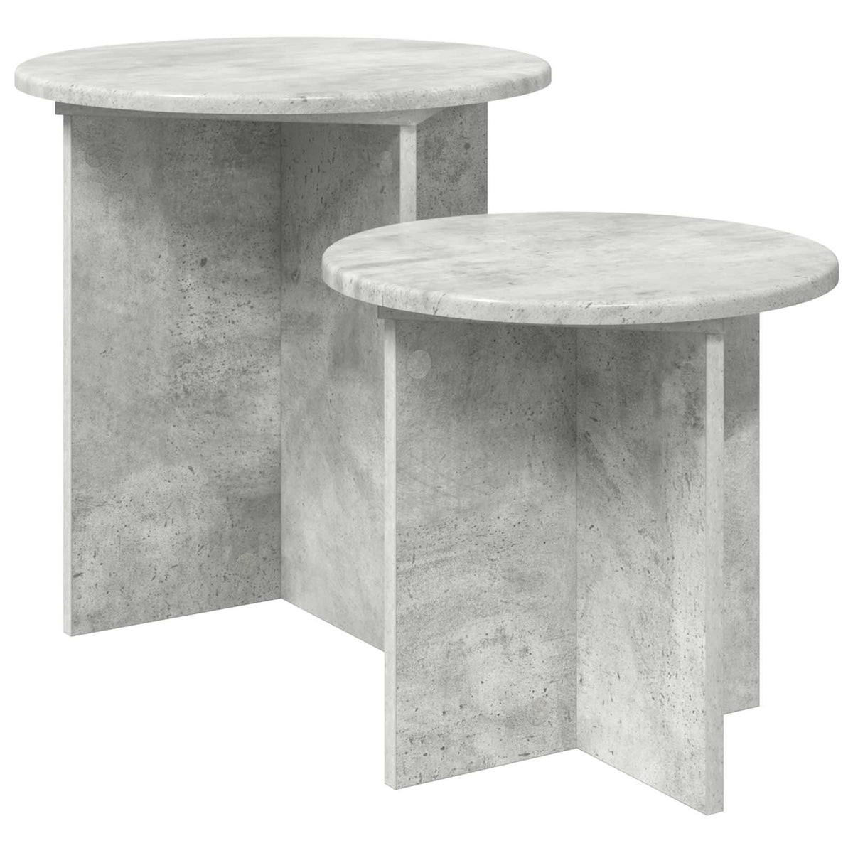 Set tavolini 2 pz Grigio Cemento Ø 45 x 45 cm