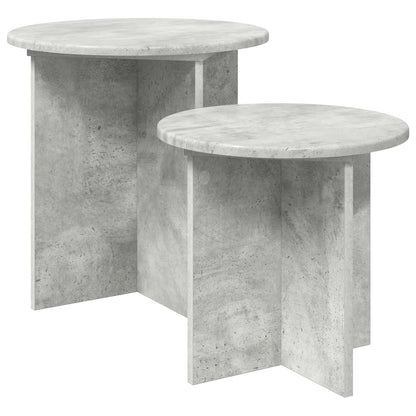 Set tavolini 2 pz Grigio Cemento Ø 45 x 45 cm