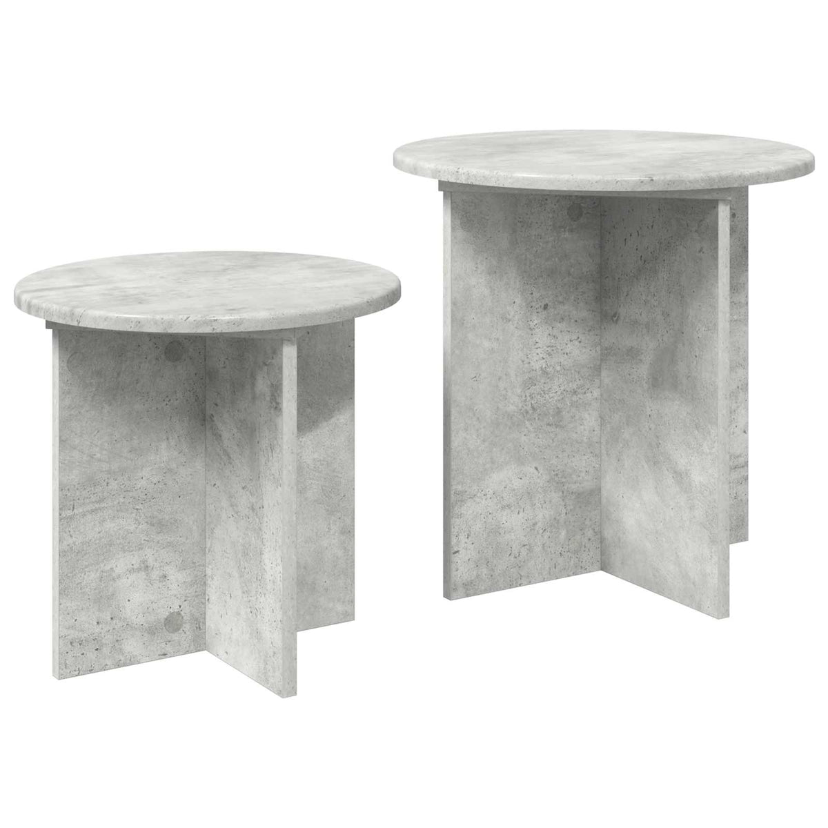 Set tavolini 2 pz Grigio Cemento Ø 45 x 45 cm
