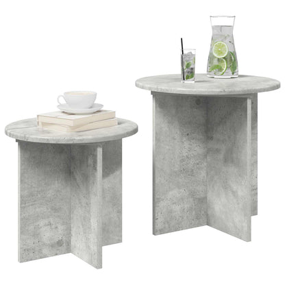 Set tavolini 2 pz Grigio Cemento Ø 45 x 45 cm