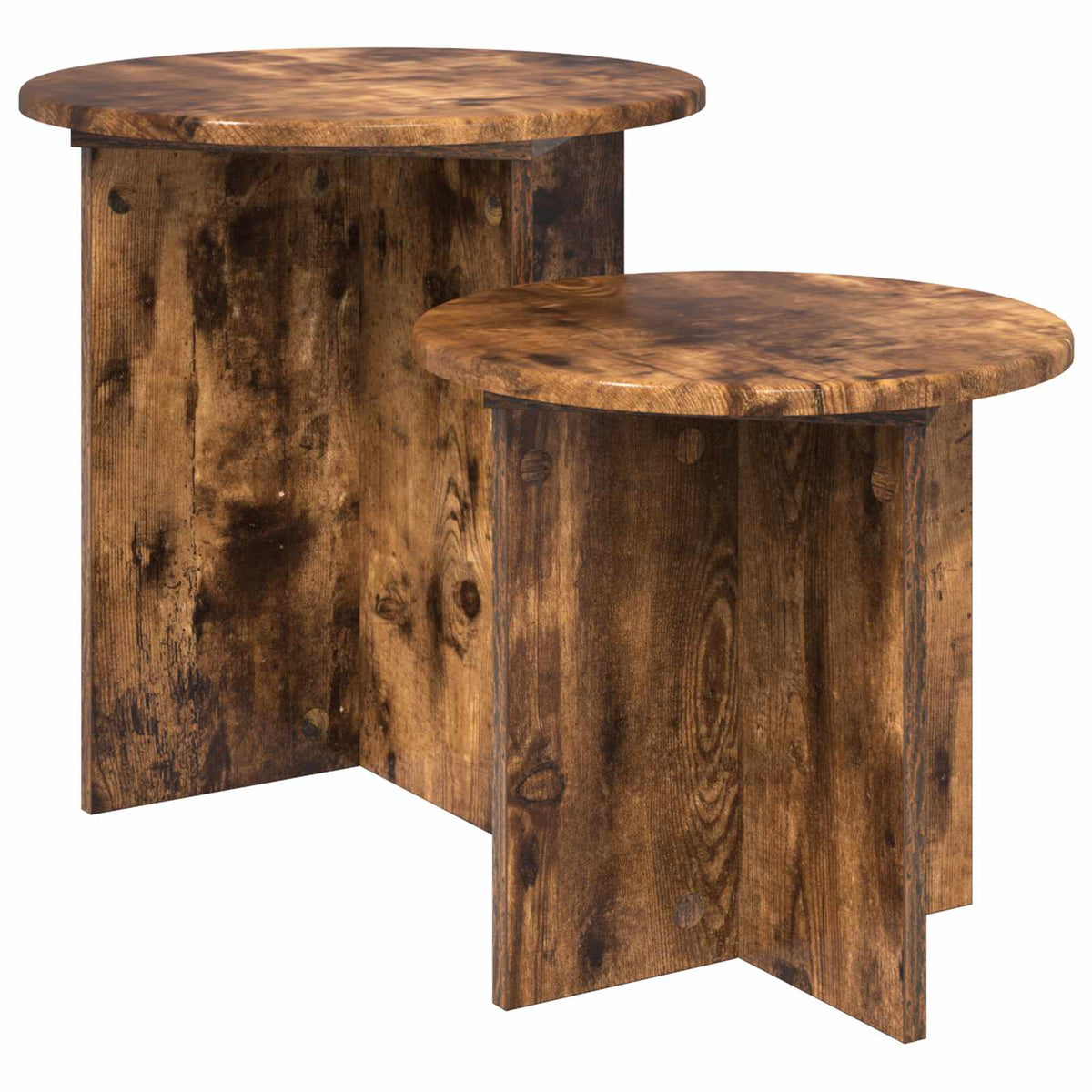 Set tavolini 2 pcs Quercia Affumicata Legno ingegnerizzato