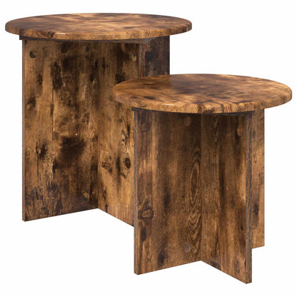 Set tavolini 2 pcs Quercia Affumicata Legno ingegnerizzato