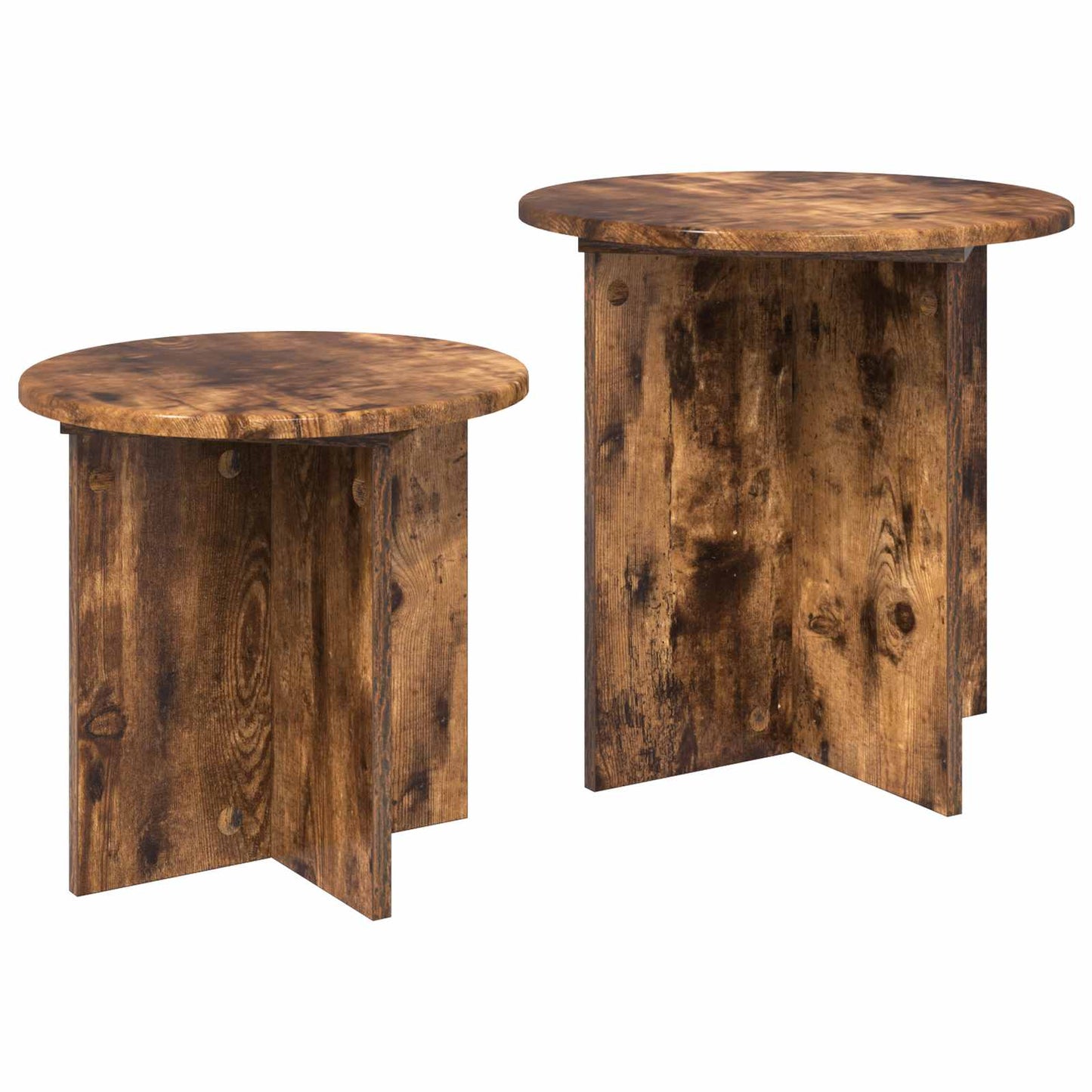 Set tavolini 2 pcs Quercia Affumicata Legno ingegnerizzato
