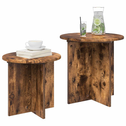 Set tavolini 2 pcs Quercia Affumicata Legno ingegnerizzato