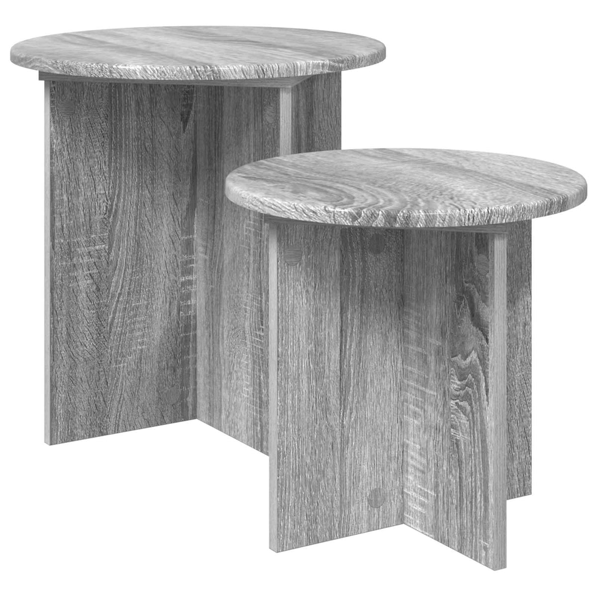 Set tavolini 2 pz Grigio Sonoma Ø 45 x 45 cm