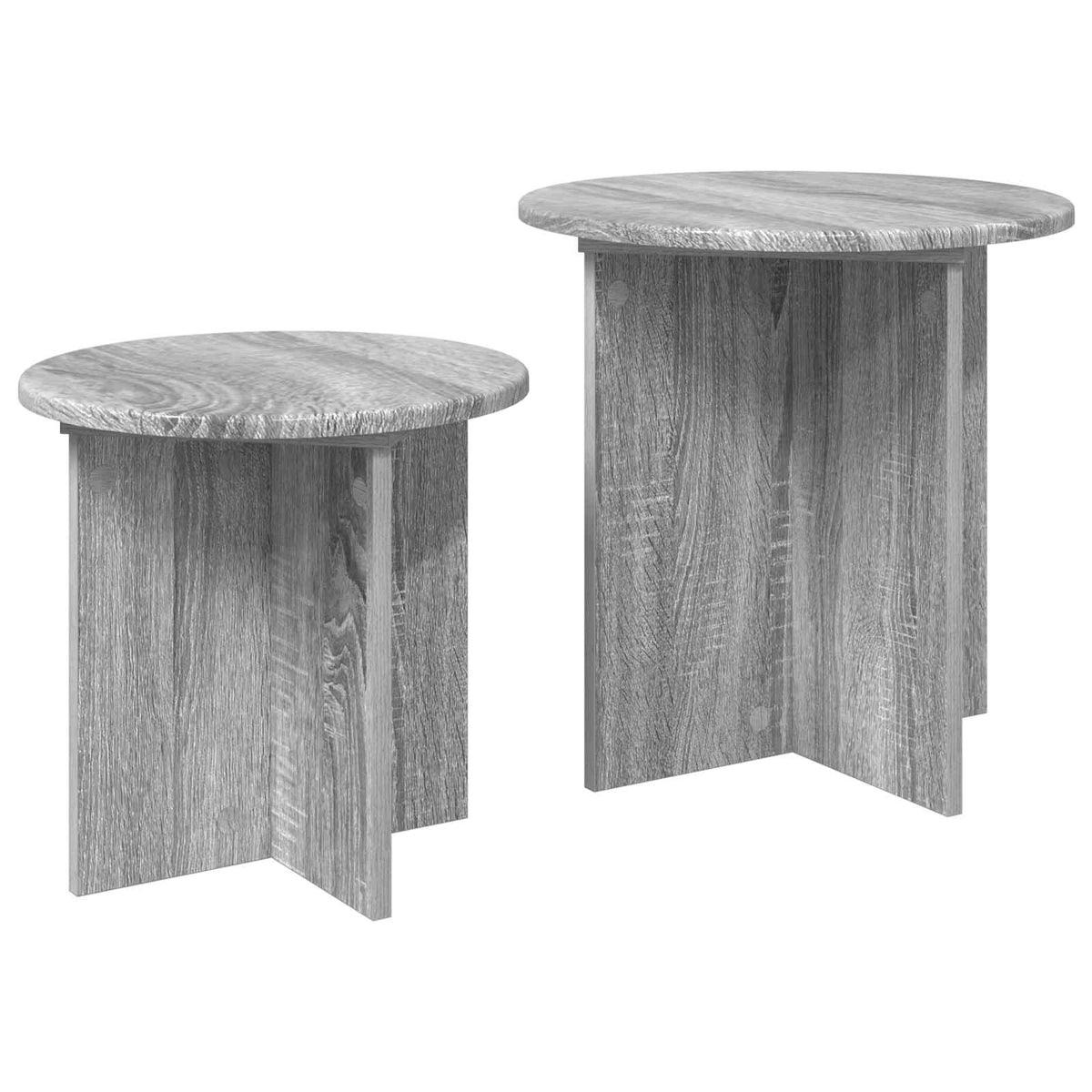 Set tavolini 2 pz Grigio Sonoma Ø 45 x 45 cm