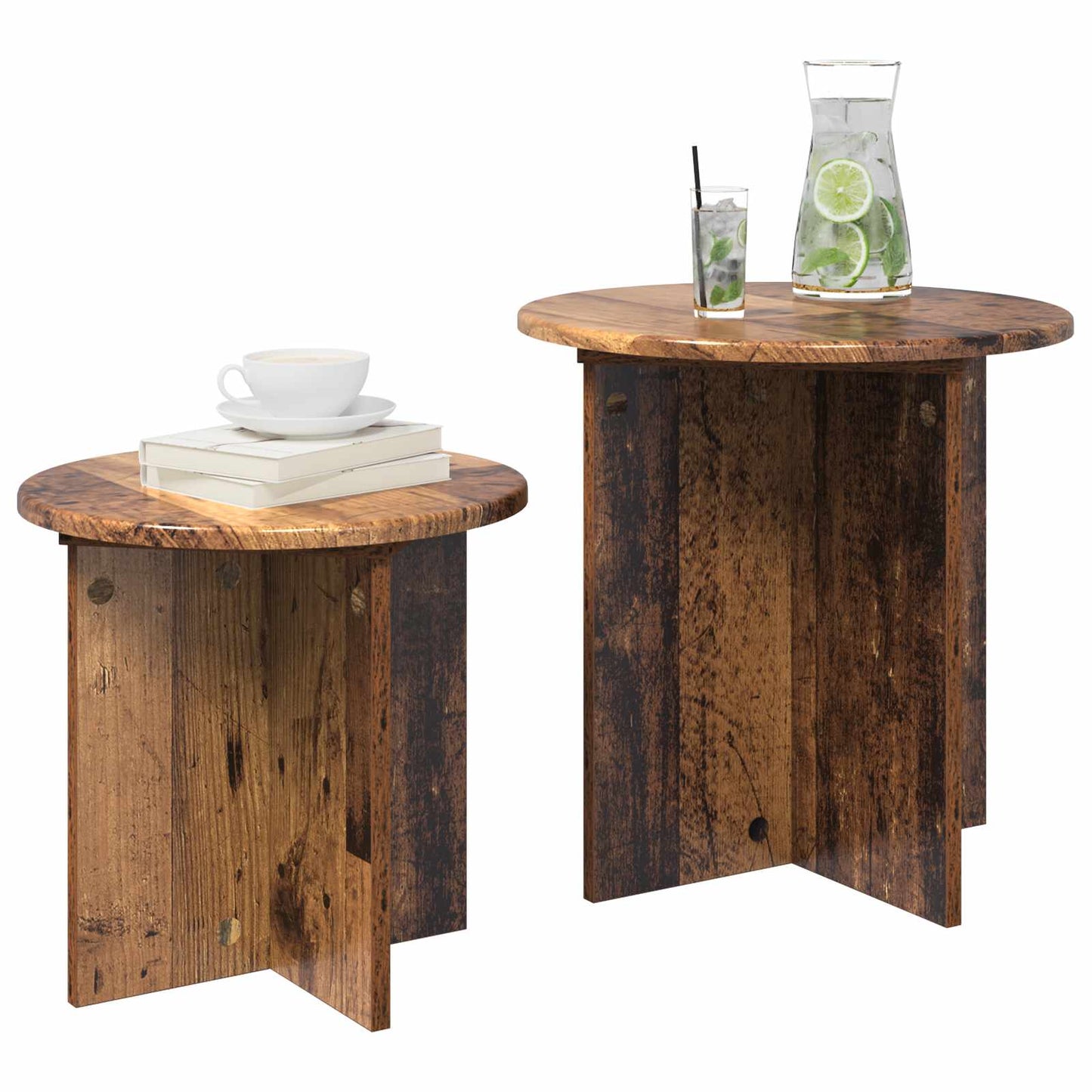 Set tavolini 2 pcs Legno antico Legno ingegnerizzato | homemem39