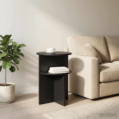 Tavolo laterale Rovere Nero Ø 39,5 x 55 cm Legno ingegnerizzato
