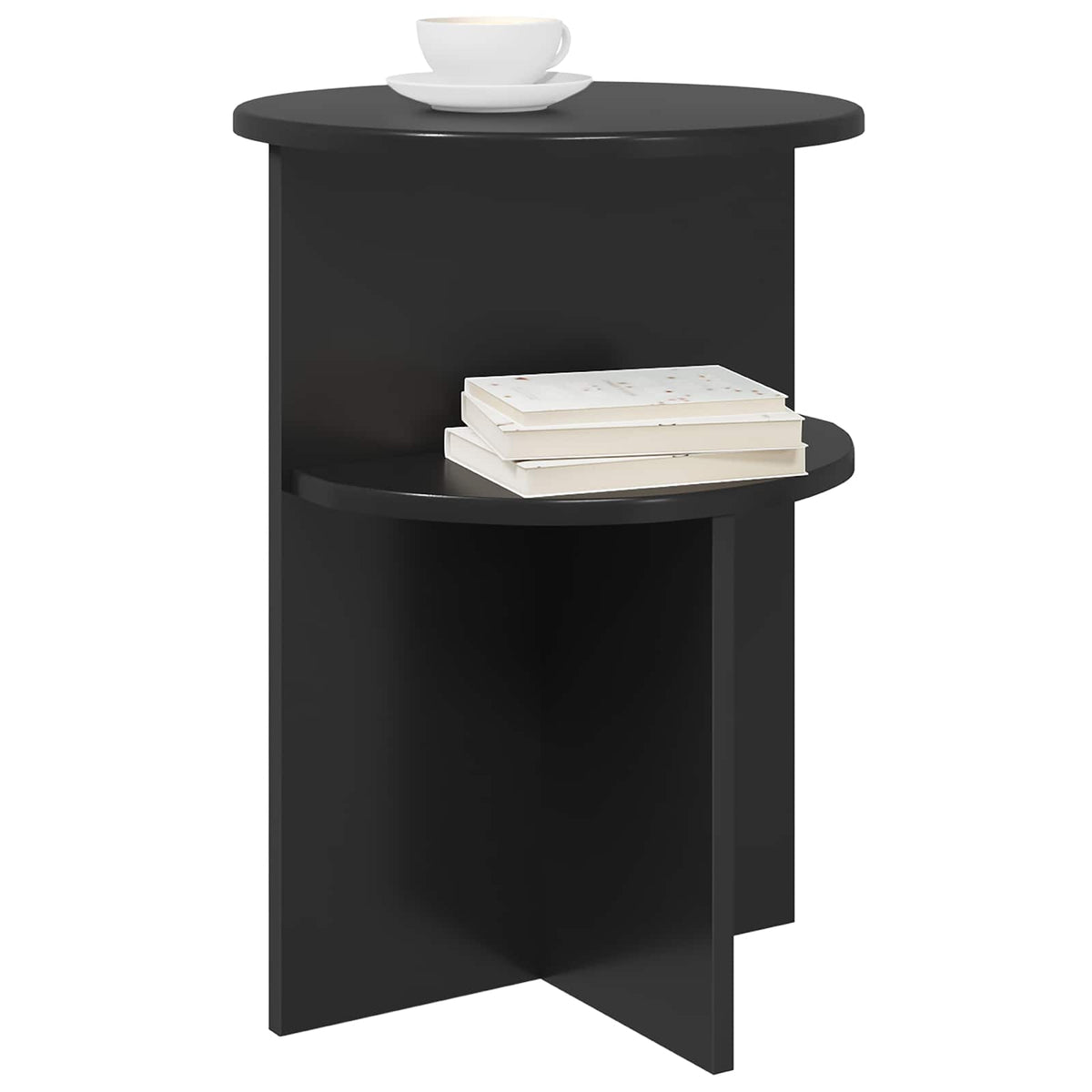 Tavolo laterale Rovere Nero Ø 39,5 x 55 cm Legno ingegnerizzato