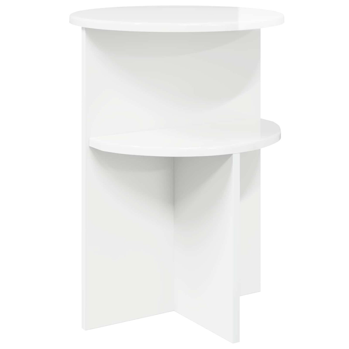 Tavolo laterale con archiviazione Bianco Lucido Ø 39,5 x 55 cm | homemem39