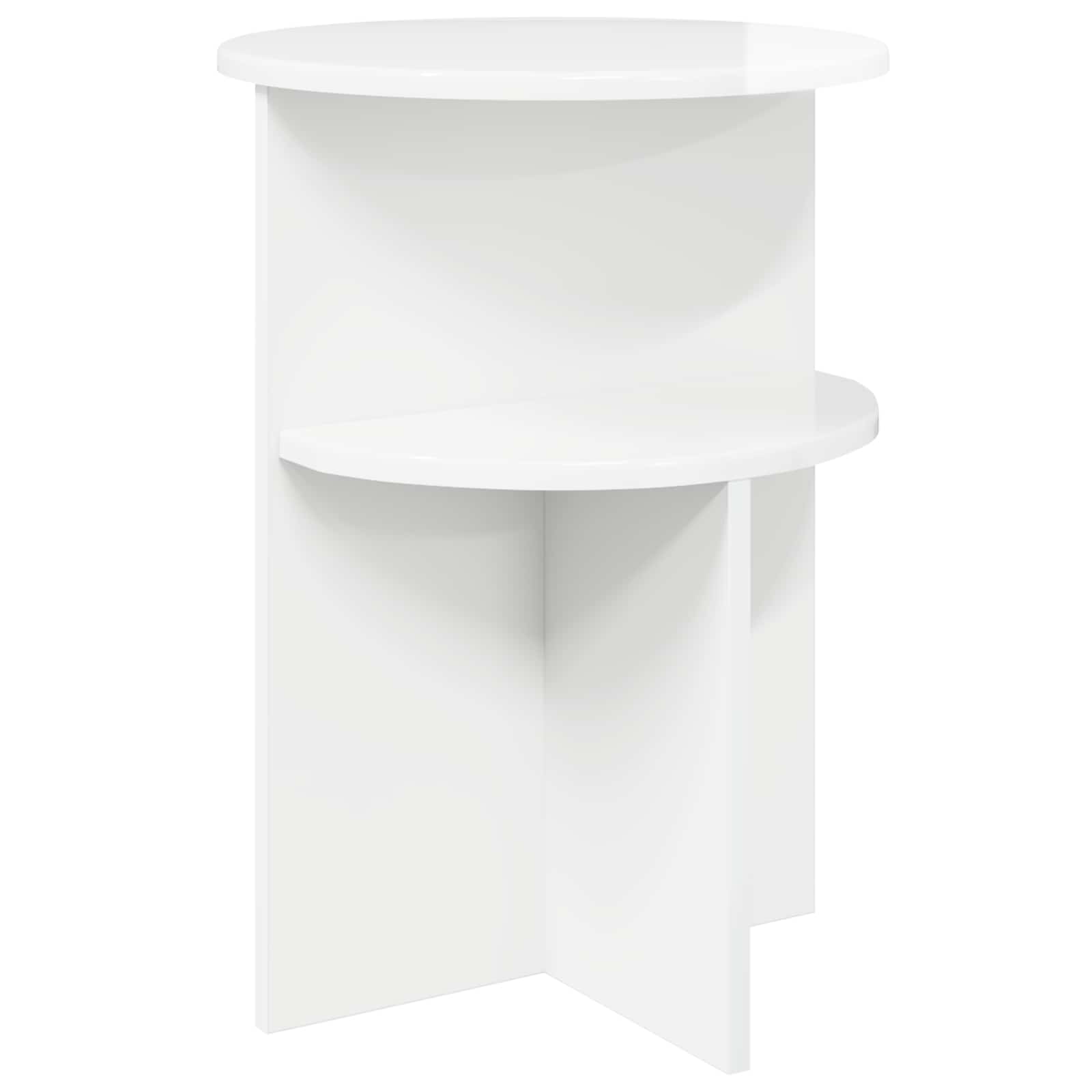 Tavolo laterale con archiviazione Bianco Lucido Ø 39,5 x 55 cm | homemem39