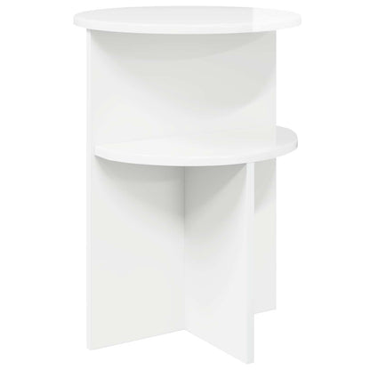 Tavolo laterale con archiviazione Bianco Lucido Ø 39,5 x 55 cm | homemem39