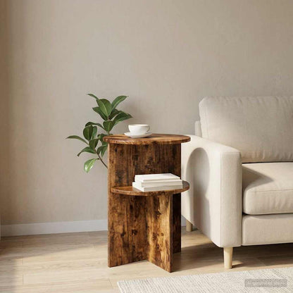 Tavolo laterale Rovere Fumo Ø 39,5 x 55 cm Legno ingegnerizzato