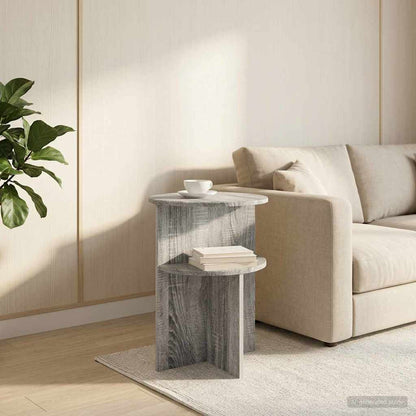 Tavolo laterale con archiviazione Grigio Sonoma Ø 39,5 x 55 cm