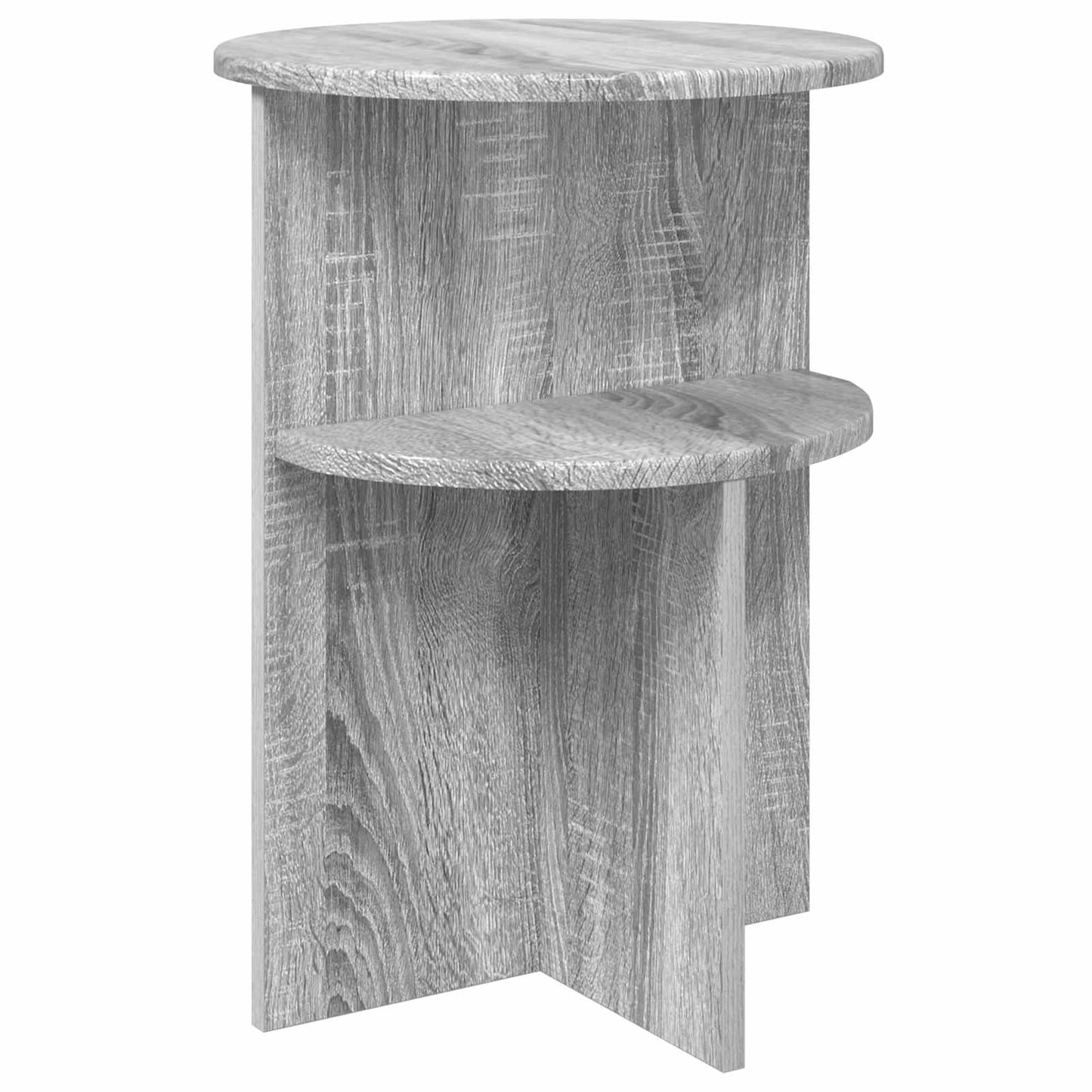Tavolo laterale con archiviazione Grigio Sonoma Ø 39,5 x 55 cm