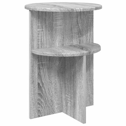 Tavolo laterale con archiviazione Grigio Sonoma Ø 39,5 x 55 cm