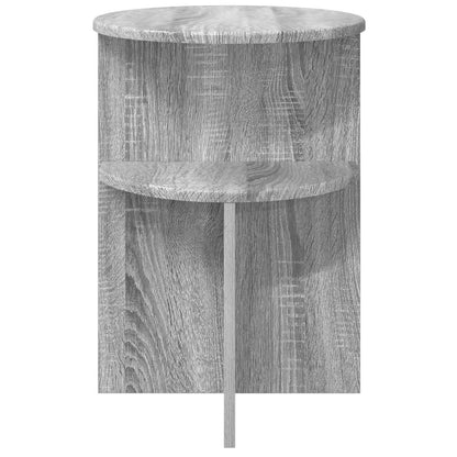 Tavolo laterale con archiviazione Grigio Sonoma Ø 39,5 x 55 cm