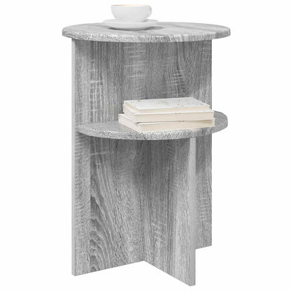 Tavolo laterale con archiviazione Grigio Sonoma Ø 39,5 x 55 cm
