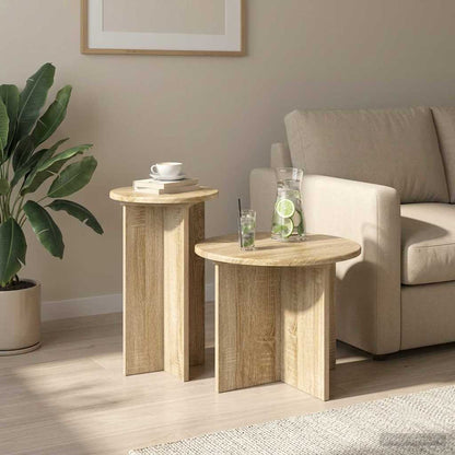 Set tavolini 2 pz Rovere Sonoma Ø 45 x 35 cm