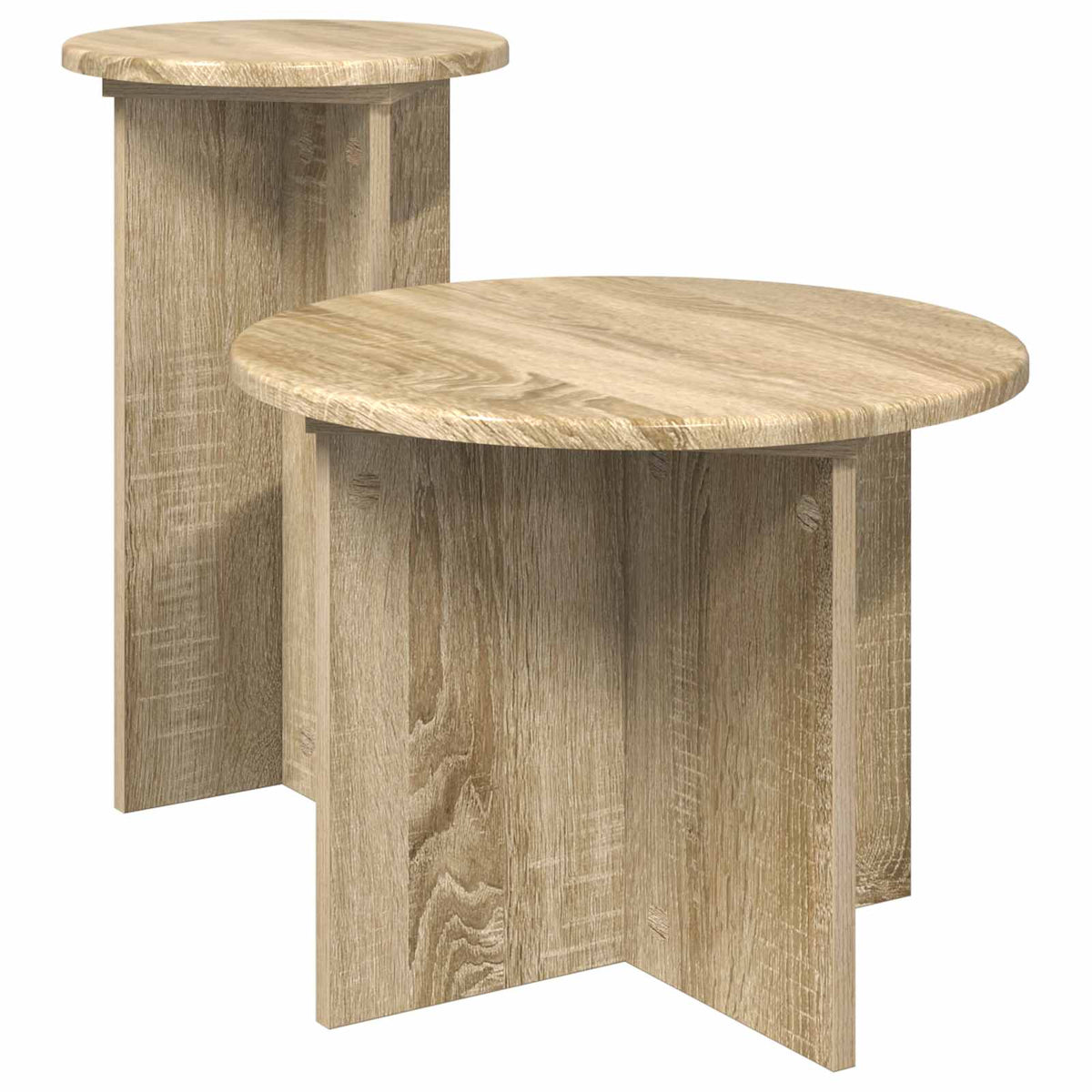Set tavolini 2 pz Rovere Sonoma Ø 45 x 35 cm