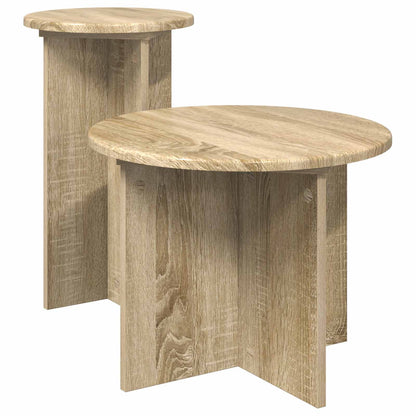 Set tavolini 2 pz Rovere Sonoma Ø 45 x 35 cm