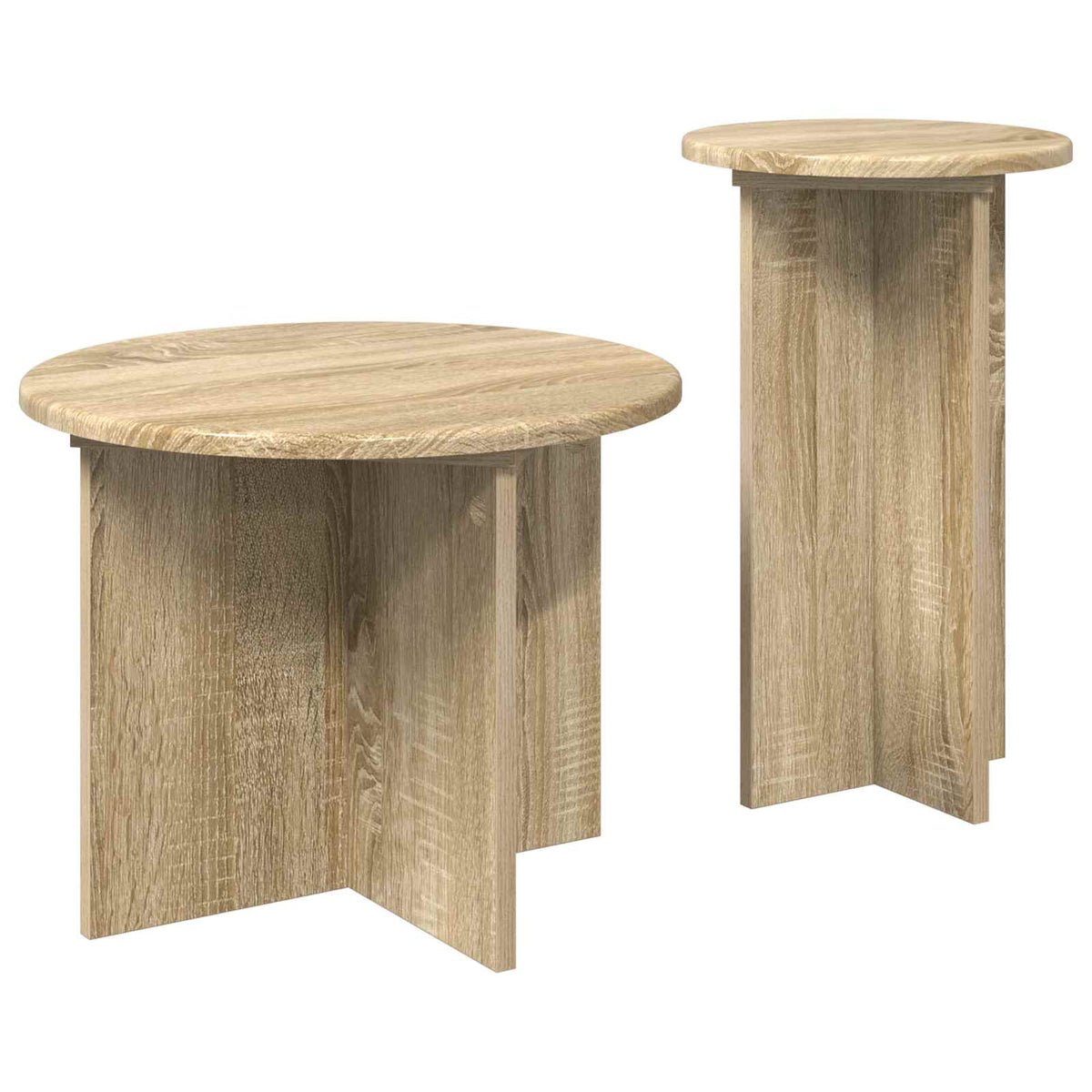 Set tavolini 2 pz Rovere Sonoma Ø 45 x 35 cm
