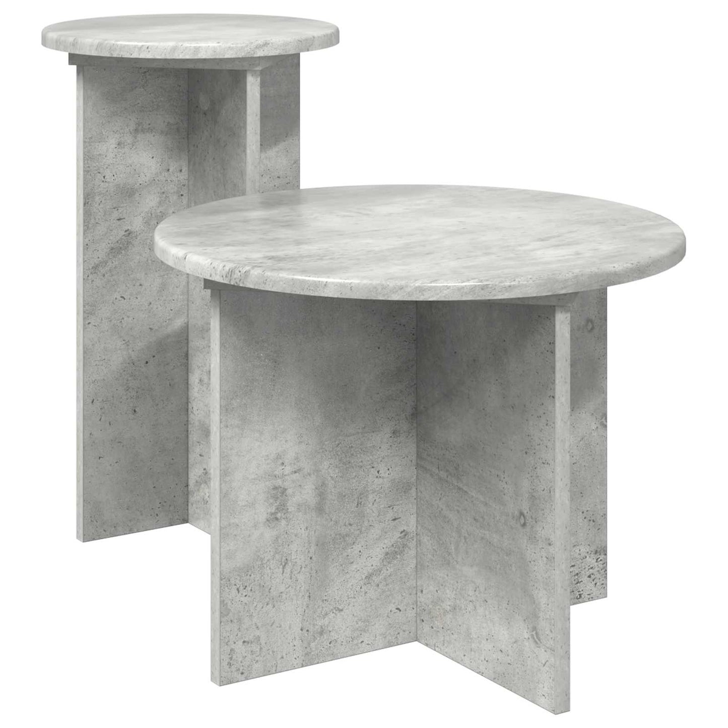 Set tavolini 2 pz Grigio Cemento Ø 45 x 35 cm