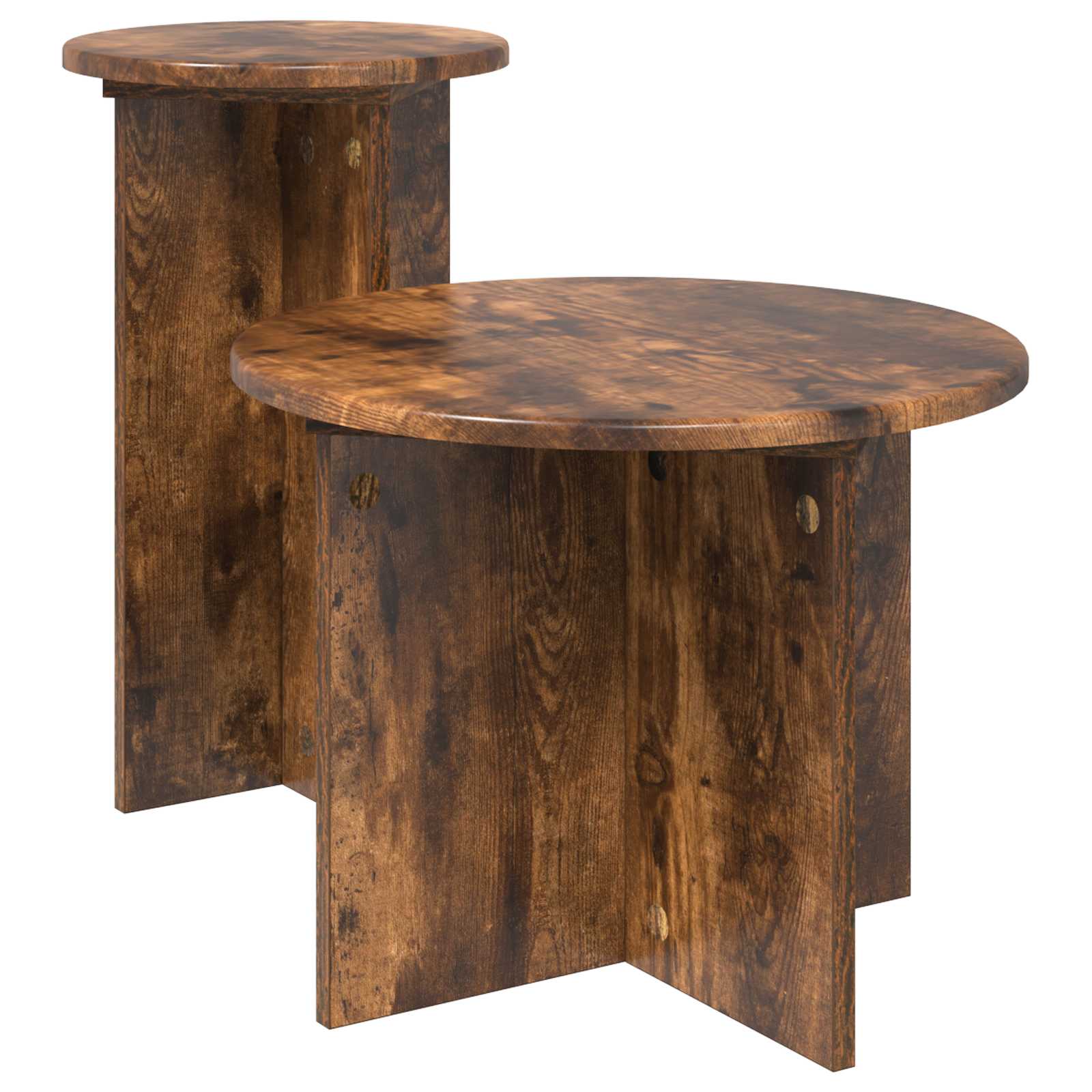 Set tavolini 2 pcs Rovere Fumo Legno ingegnerizzato | homemem39
