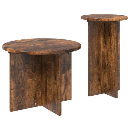 Set tavolini 2 pcs Rovere Fumo Legno ingegnerizzato | homemem39