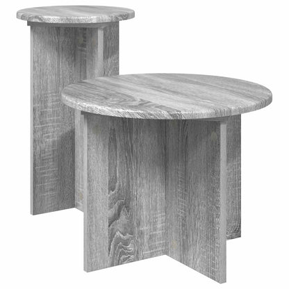 Set tavolini 2 pcs Grigio Sonoma Legno ingegnerizzato | homemem39