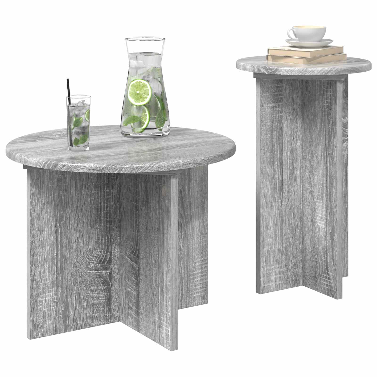 Set tavolini 2 pcs Grigio Sonoma Legno ingegnerizzato | homemem39