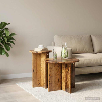 Set tavolini 2 pcs Legno antico Legno ingegnerizzato | homemem39