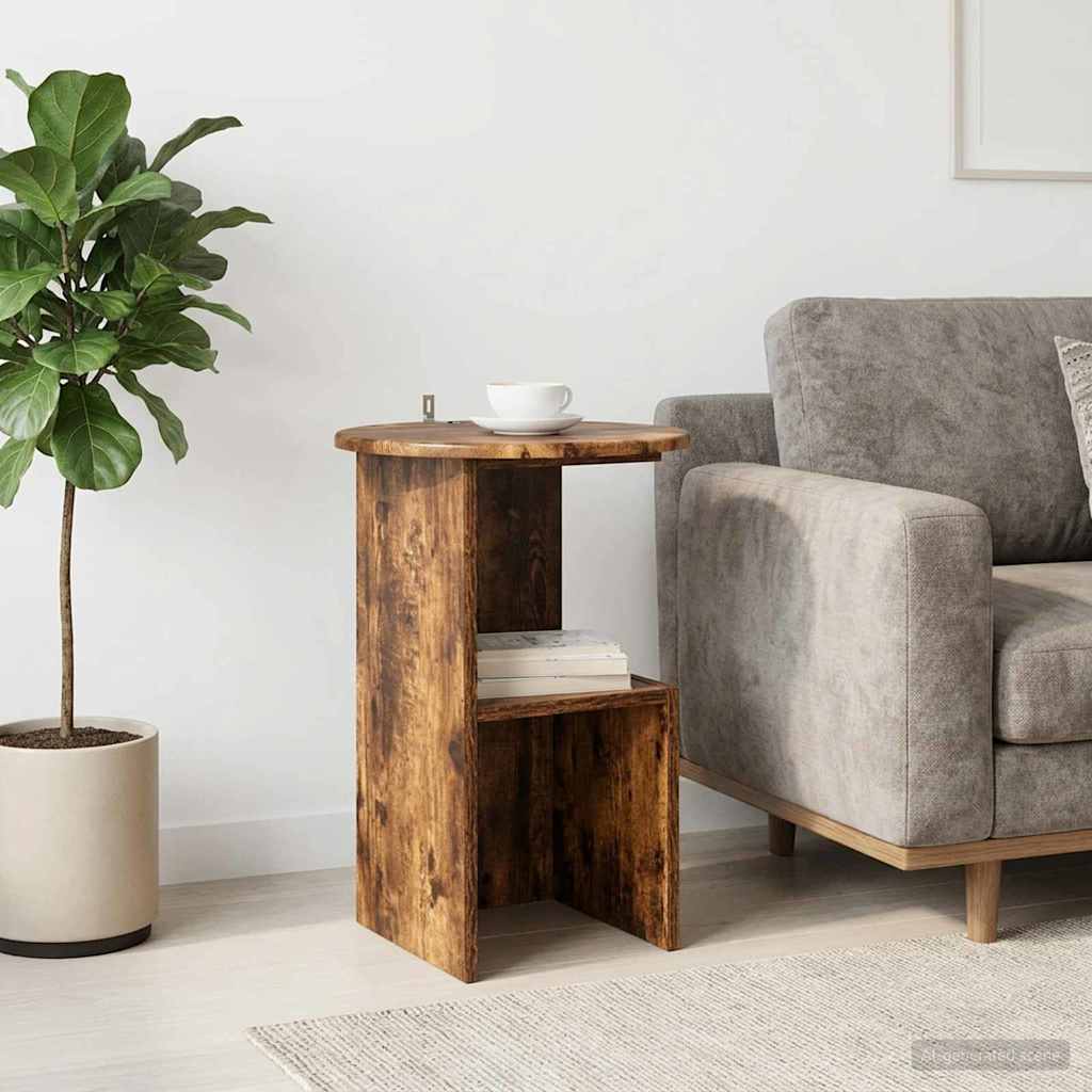 Tavolo laterale Rovere Fumo Ø 39,5 x 55 cm Legno ingegnerizzato