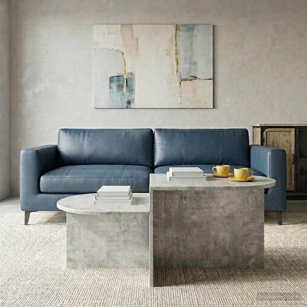 Tavolino da salotto Grigio Cemento 100 x 50 x 40 cm