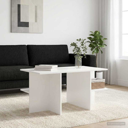 Tavolino da salotto Bianco 87 x 50 x 45 cm Legno ingegnerizzato