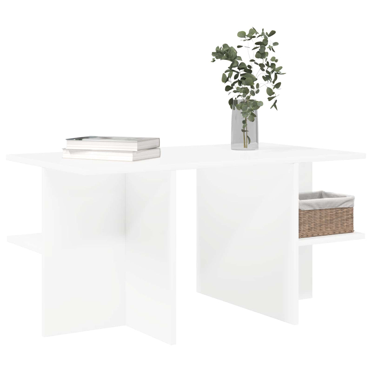 Tavolino da salotto Bianco 87 x 50 x 45 cm Legno ingegnerizzato