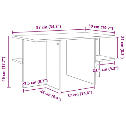 Tavolino da salotto Quercia Affumicata 87 x 50 x 45 cm