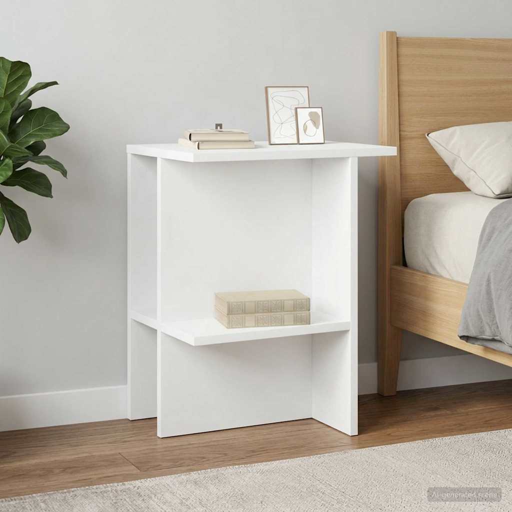 Tavolino da salotto Bianco 40 x 30 x 49 cm Legno ingegnerizzato