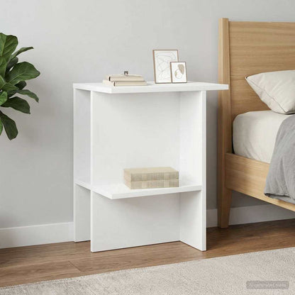 Tavolino da salotto Bianco 40 x 30 x 49 cm Legno ingegnerizzato