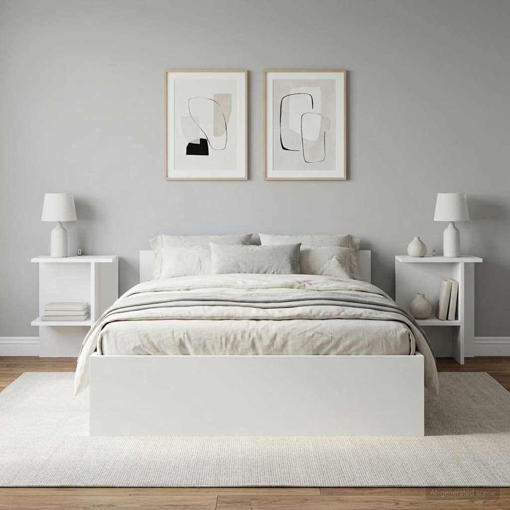 Tavolino da salotto 2 pz Bianco 40 x 30 x 49 cm